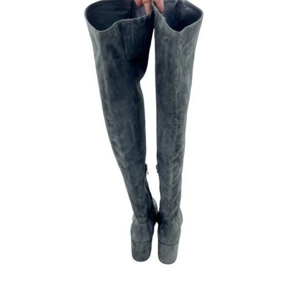 VINCE Blythe Grey Suede Leather Over the Knee Boots NEW SZ 8 NEW